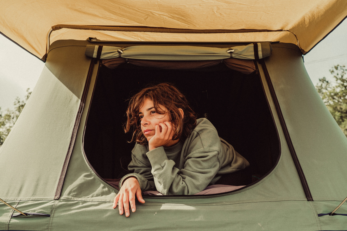 Woman Staying in the Tent